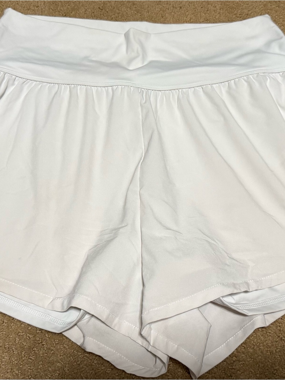 HALARA White High-Rise Athletic Shorts